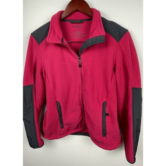 L.L.Bean Polartec Women's Fleece Jacket Pullover Pink Gray Full Zip Size Small - Picture 1 of 5